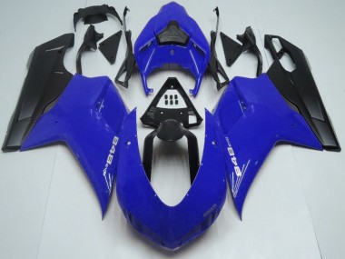2007-2014 Ducati 848 Motorcycle Fairings - Blue Matte Black UK Manufacturers