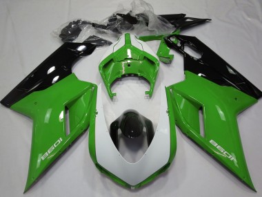 2007-2014 Ducati 1098 Motorcycle Fairings - Green Black White UK Manufacturers