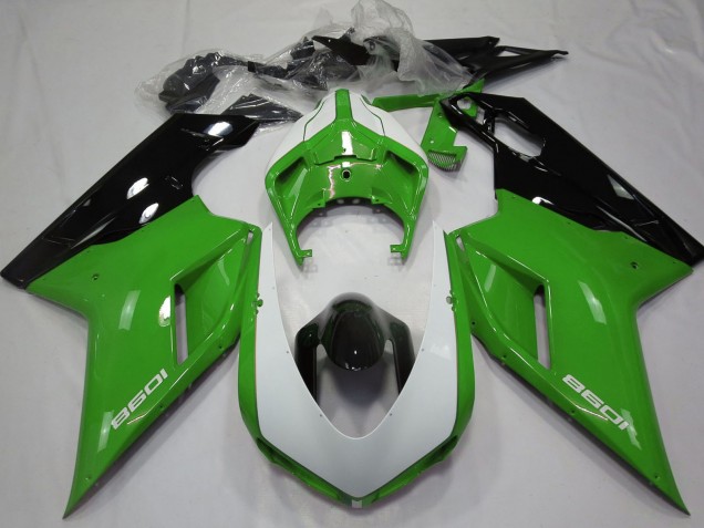 2007-2014 Ducati 1098 Motorcycle Fairings - Green Black White UK Manufacturers