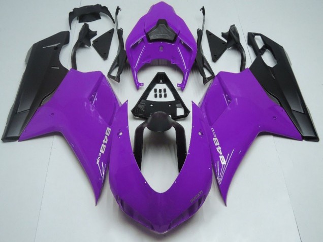 2007-2014 Ducati 848 Motorcycle Fairings - Purple Matte Black UK Manufacturers