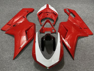2007-2014 Ducati 1198 Motorcycle Fairings - Red White Black UK Manufacturers