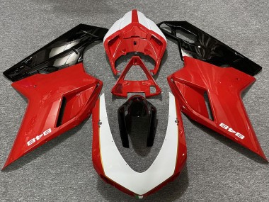 2007-2014 Ducati 848 Motorcycle Fairings - White Red Glossy Black UK Manufacturers