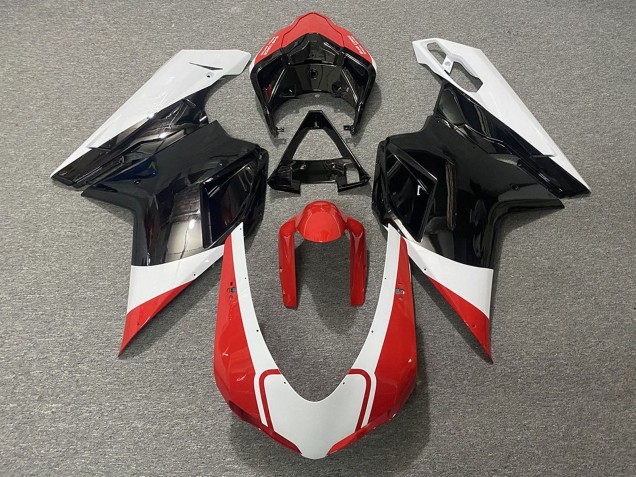2007-2014 Ducati 848 1098 1198 Motorcycle Fairings - White Red Glossy Black UK Manufacturers