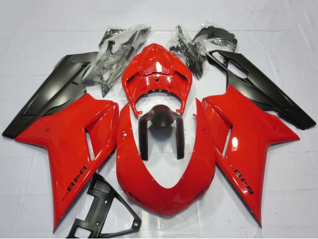 2007-2014 Ducati 848 Motorcycle Fairings - Red Matte Black UK Manufacturers