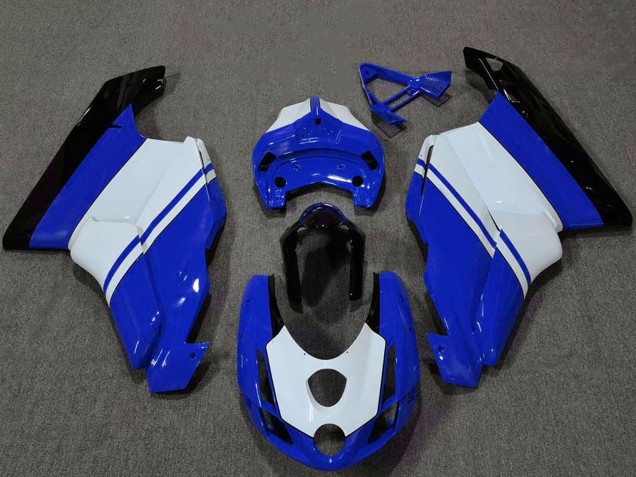 2003-2004 Ducati 749 999 Motorcycle Fairings - White Blue Glossy Black UK Manufacturers