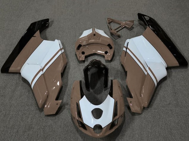 2003-2004 Ducati 749 999 Motorcycle Fairings - White Brown Glossy Black UK Manufacturers
