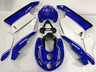 2003-2004 Ducati 999 Motorcycle Fairings - White Blue Black UK Manufacturers