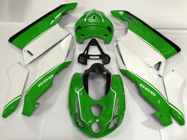 2003-2004 Ducati 999 Motorcycle Fairings - White Green Black UK Manufacturers