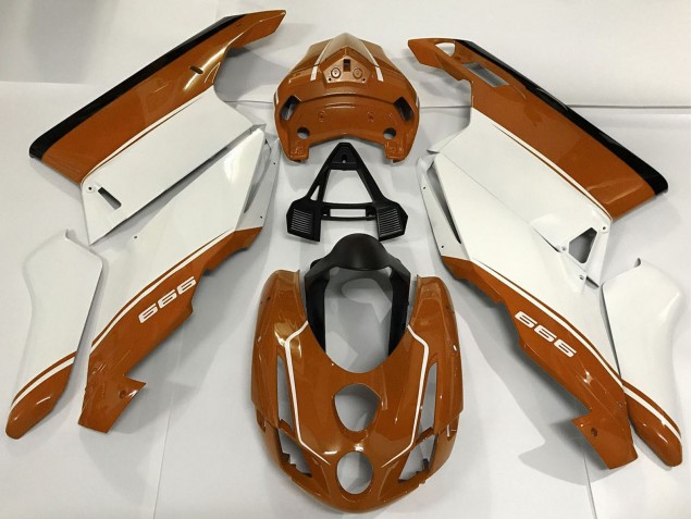 2003-2004 Ducati 999 Motorcycle Fairings - White Brown Black UK Manufacturers