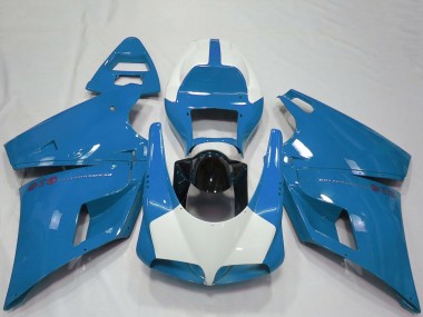 1993-2005 Ducati 916 Motorcycle Fairings - Light Blue Glossy Black UK Manufacturers