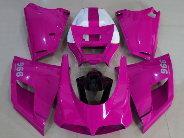 1993-2005 Ducati 996 Motorcycle Fairings - Glossy Pink White Black UK Manufacturers