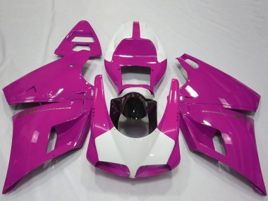 1993-2005 Ducati 916 Motorcycle Fairings - Pink White Glossy Black Performance UK Manufacturers