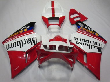 1993-2005 Ducati 748 916 996 998 Motorcycle Fairings - White Red Glossy Black Marlboro UK Manufacturers