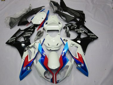 2009-2014 BMW S1000RR Motorcycle Fairings Kit - White Red Blue Glossy Black UK Manufacturers