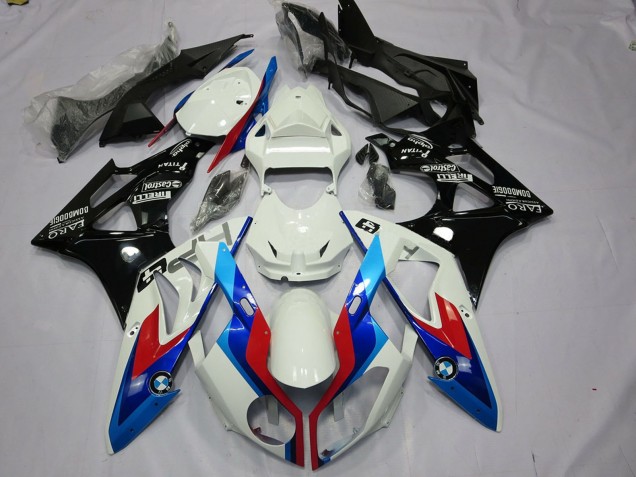 2009-2014 BMW S1000RR Motorcycle Fairings Kit - White Red Blue Glossy Black UK Manufacturers