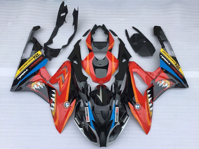 2015-2016 BMW S1000RR Motorcycle Fairings - Red Glossy Black Shark UK Manufacturers