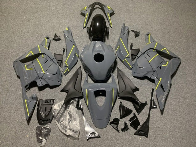 2009-2012 Honda CBR600RR Motorcycle Fairings - Dark Nardo Grey Yellow UK Manufacturers