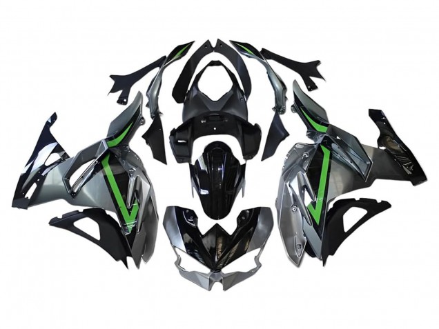 2024-2025 Kawasaki Ninja 500 EX500R Motorcycle Fairings - Grey Green Black UK Manufacturers
