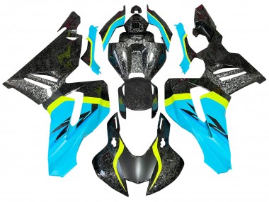 2020-2023 Honda CBR1000RR-R Motorcycle Fairings - Light Blue Yellow Black Forged Carbon Fiber UK Manufacturers