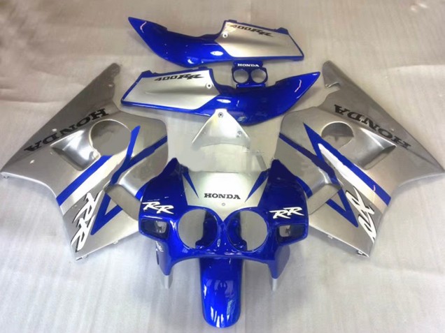 1987-1989 Honda CBR400RR NC23 Motorcycle Fairings - Silver Blue UK Manufacturers