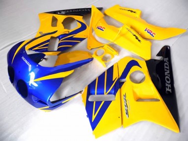 1987-1989 Honda CBR400RR NC23 Motorcycle Fairings - Yellow Blue Glossy Black UK Manufacturers