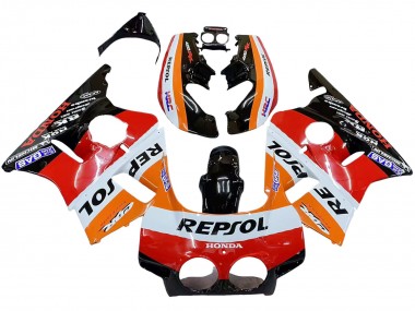 1987-1989 Honda CBR400RR NC23 Motorcycle Fairings - Orange White Red Glossy Black Repsol HRC UK Manufacturers