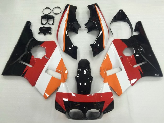 1987-1989 Honda CBR400RR NC23 Motorcycle Fairings - Orange White Red Glossy Black UK Manufacturers