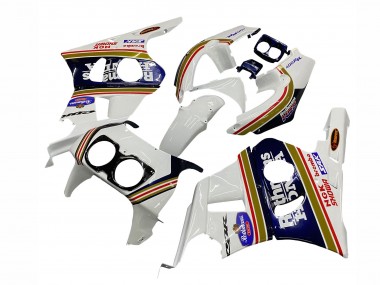 1990-1999 Honda CBR400RR NC29 Motorcycle Fairings - White Gold Red Dark Blue Rothmans UK Manufacturers