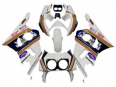 1990-1999 Honda CBR400RR NC29 Motorcycle Fairings - White Gold Red Dark Blue Rothmans UK Manufacturers