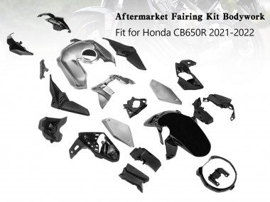 2019-2022 Honda CB650R Motorcycle Fairings - Silver Black UK Manufacturers