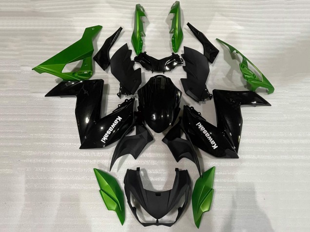 2015-2016 Kawasaki Z250/Z300 Motorcycle Fairing - Green Glossy Black UK Manufacturers