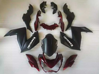 2015-2016 Kawasaki Z250/Z300 Motorcycle Fairings - Matte Black Maroon Red UK Manufacturers