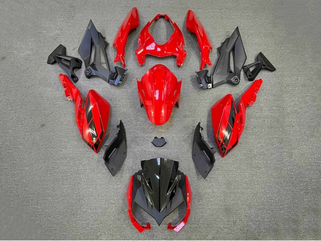 2018-2024 Kawasaki Z400 Motorcycle Fairings - Red Matte Black UK Manufacturers