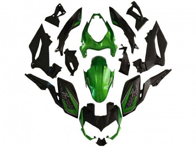 2018-2024 Kawasaki Z400 Motorcycle Fairings - Green Matte Black UK Manufacturers