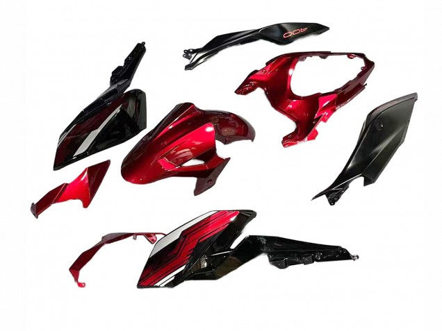 2018-2024 Kawasaki Z400 Motorcycle Fairings - Candy Red Glossy Black UK Manufacturers