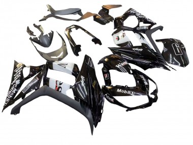 2010-2016 Kawasaki Z1000SX Motorcycle Fairings - Glossy Black Gold White Mobil West UK Manufacturers