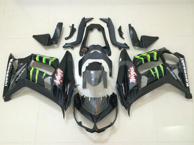 2010-2016 Kawasaki Z1000SX Motorcycle Fairings - Glossy Black Green Monster UK Manufacturers