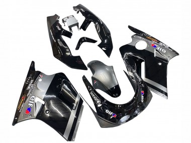 1989-1990 Kawasaki ZXR250 Motorcycle Fairings - Glossy Black Grey Elf Touch4 Bridgestone UK Manufacturers