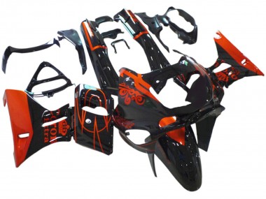 1998-2003 Kawasaki ZZR600 Motorcycle Fairings - Glossy Black Red Corona Extra UK Manufacturers