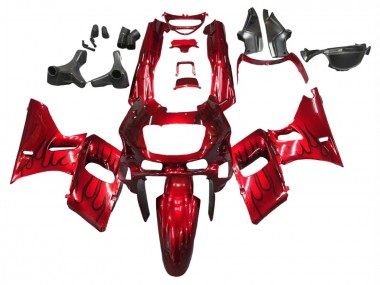 1993-2007 Kawasaki ZZR400 Motorcycle Fairings - Red Black Flame UK Manufacturers