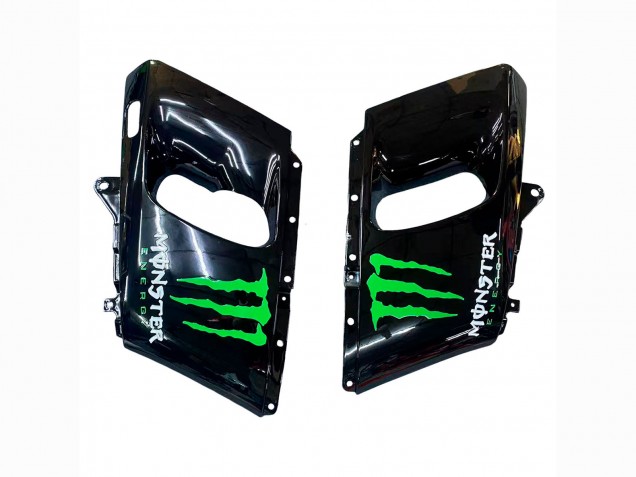 1993-2007 Kawasaki ZZR400 Motorcycle Fairings - Green Glossy Black Green Monster Elf Touch4 Bridgestone UK Manufacturers