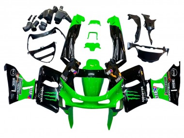 1998-2003 Kawasaki ZZR600 Motorcycle Fairings - Green Black Monster Elf UK Manufacturers