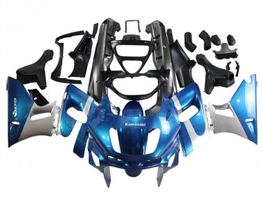 1998-2003 Kawasaki ZZR600 Motorcycle Fairings - Blue Silver Black UK Manufacturers