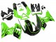 1993-2007 Kawasaki ZZR400 Motorcycle Fairings - Green Glossy Black Flame UK Manufacturers