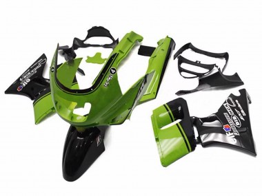 1998-2003 Kawasaki ZZR600 Motorcycle Fairings - Green Glossy Black Elf Touch4 Bridgestone UK Manufacturers