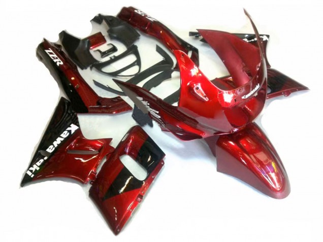 1993-2007 Kawasaki ZZR400 Motorcycle Fairings - Red Glossy Black UK Manufacturers