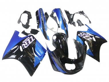 1990-1992 Kawasaki ZZR1100 Motorcycle Fairings - Blue Glossy Black UK Manufacturers
