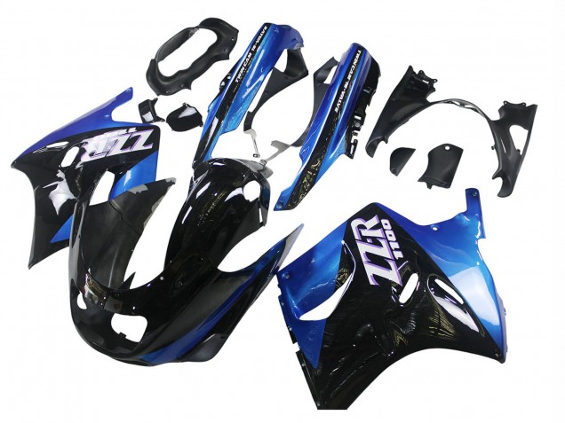 1990-1992 Kawasaki ZZR1100 Motorcycle Fairings - Blue Glossy Black UK Manufacturers