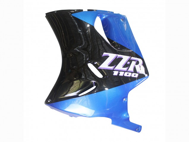 1990-1992 Kawasaki ZZR1100 Motorcycle Fairings - Blue Glossy Black UK Manufacturers