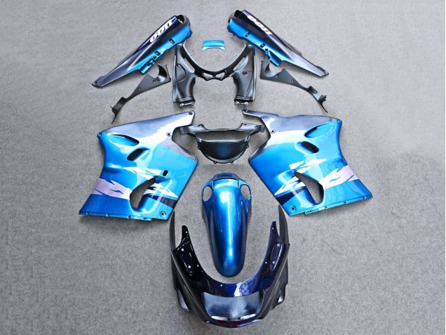 1993-2003 Kawasaki ZZR1100 Motorcycle Fairings - Glossy Blue Grey UK Manufacturers